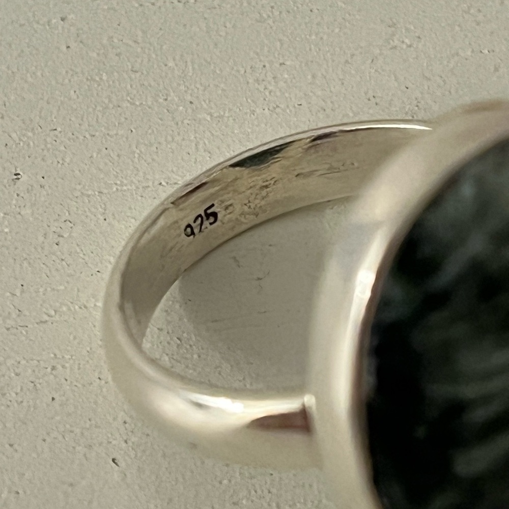 925 Solid Sterling Silver Seraphinite Gemstone Ri… - image 4